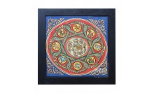 กรอบรูปไม้สักพ่นสีสเปรย์ดำใส่ผ้าครอสติช